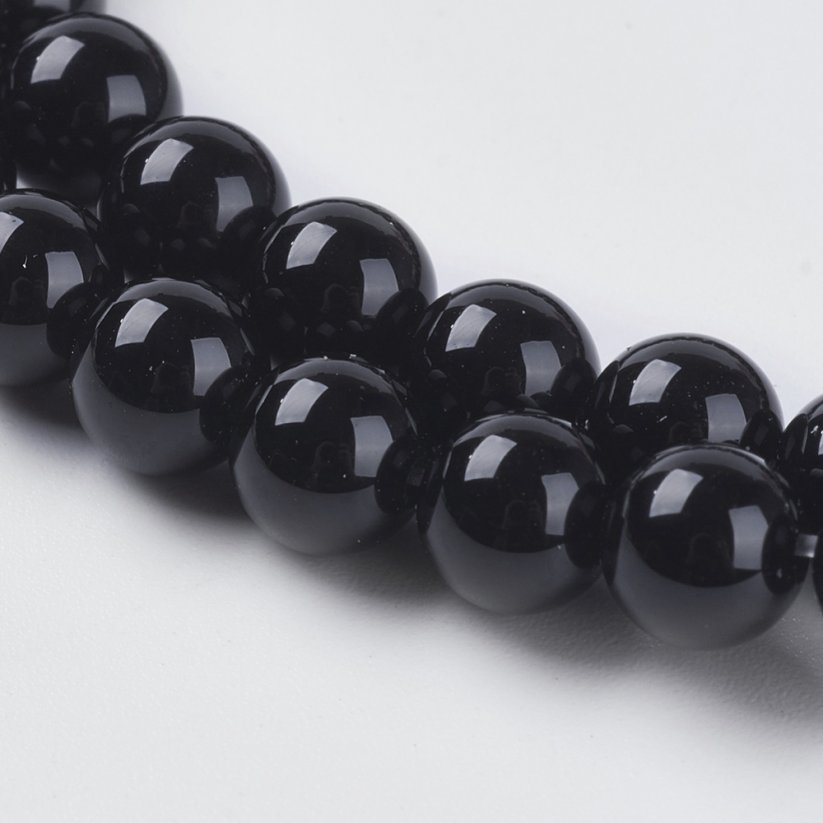 Természetes onyx - gyöngyök, csiszolt, 6 mm