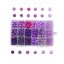 Sklenené korálky mix - 18 farieb, fialové, set 8 mm