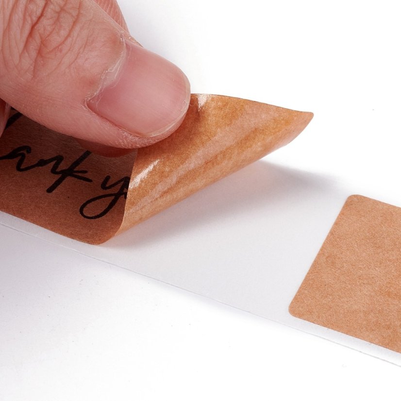 Nálepka "Thank you" přírodní, 75x25 mm