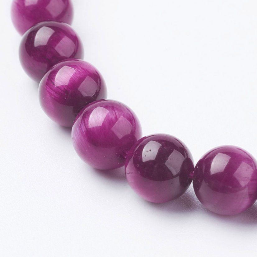 Prírodné tigrie oko - korálky purpurové 8 mm