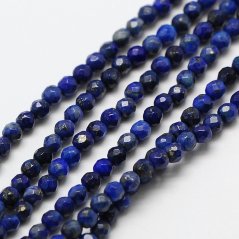 Természetes lapis lazuli - gyöngyök, csiszolt, 3 mm