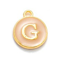 Metallanhänger mit dem Buchstaben G, cremefarben, 14x12x2 mm