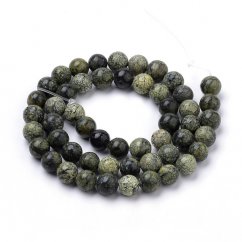 Natürlicher Serpentin - Perlen, grün, 8 mm