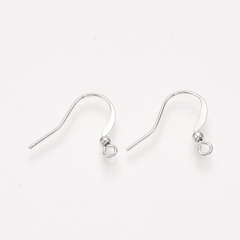 Afroháčky z mosazi, stříbrné, 17,5x20 mm