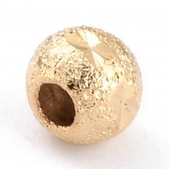 Mosazný oddělovač, stardust kulička, zlatá, 4x3,5 mm