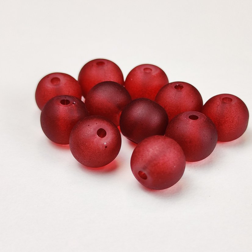 Matt üveggyöngyök - 6 mm, bordó