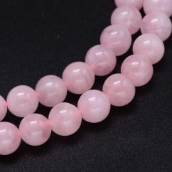 Természetes madagaszkár rózsakvarc- gyöngyök, AA osztály, 6 mm