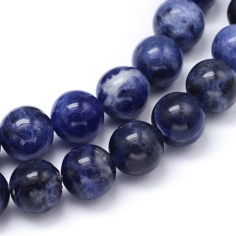 Natürlicher Sodalith - Perlen, blau, 8 mm