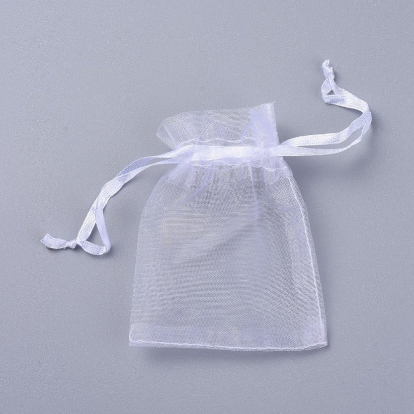 Fehér organza táska - 9x7 cm