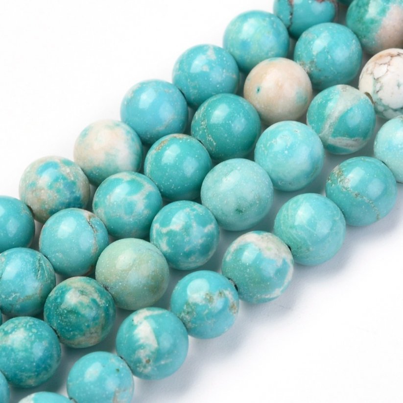 Synthetischer Türkis - Perlen, blau, 6 mm