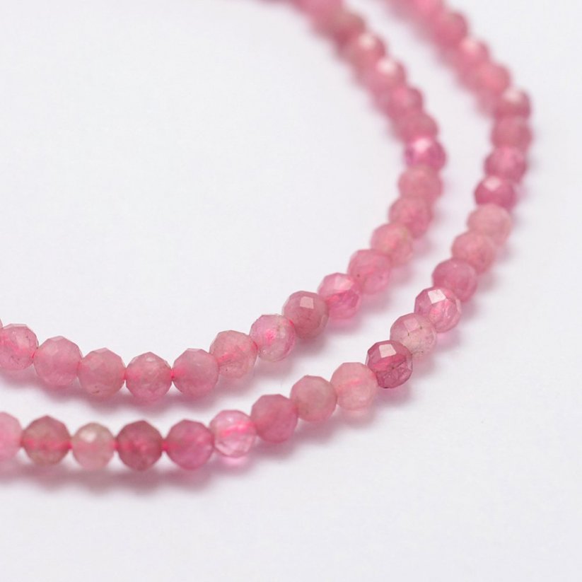 Natürlicher Erdbeerquarz - Perlen, geschliffen, 2 mm
