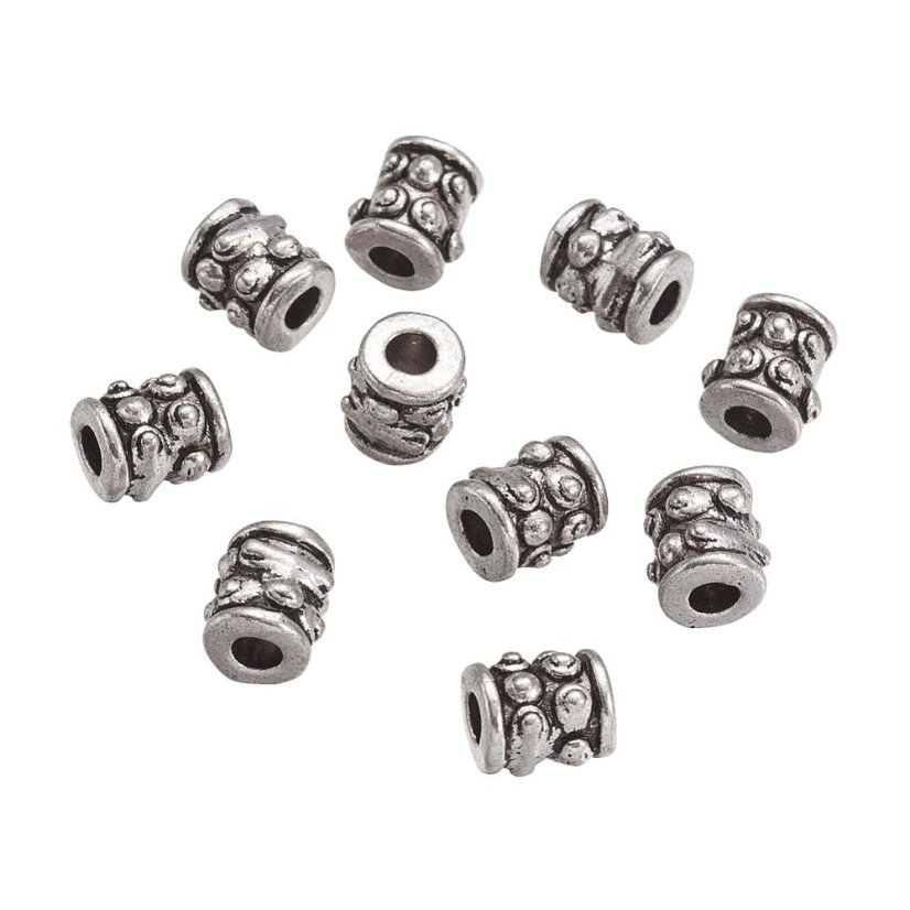Kovový oddělovač stříbrný 6x6 mm, průvlak 2 mm