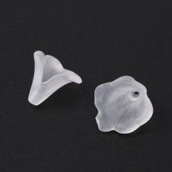 Akrylový kaplík, kytička, transparentní, 9~10 mm délka, 9~10 mm šířka