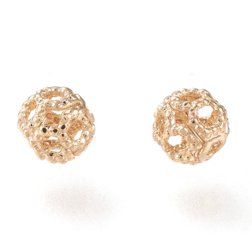 Mosadzný oddeľovač, gulička, zlatý, 4x3,5 mm