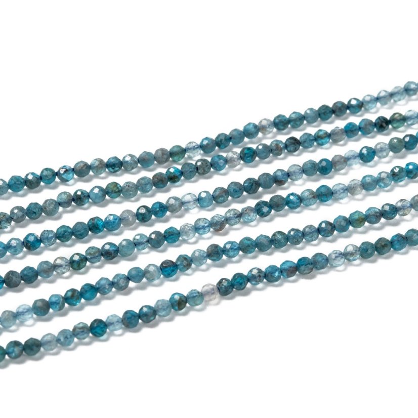 Přírodní apatit - korálky, modré, 2 mm