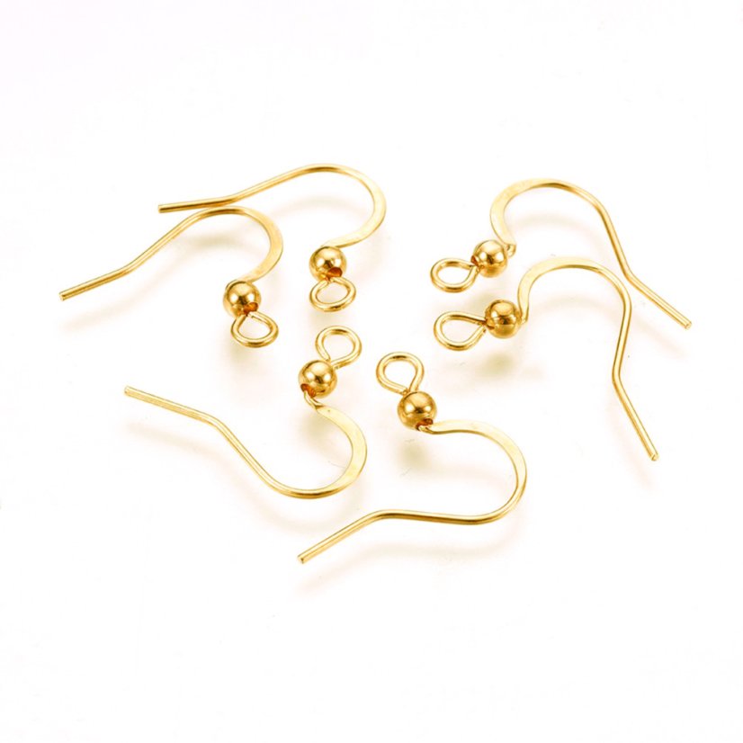 Afroháčiky z 304 ocele,zlaté, 16x16-19x3 mm