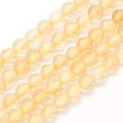 Prírodný citrín - korálky,brúsené, žlté, 3 mm