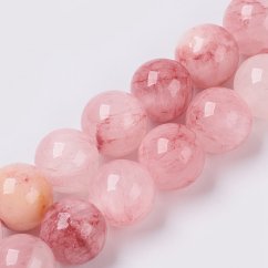 Natürlicher Nephrit - Perlen, rosa, 6 mm