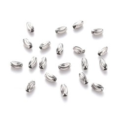 Acél elválasztó, ovális,  ezüst, 5x3 mm
