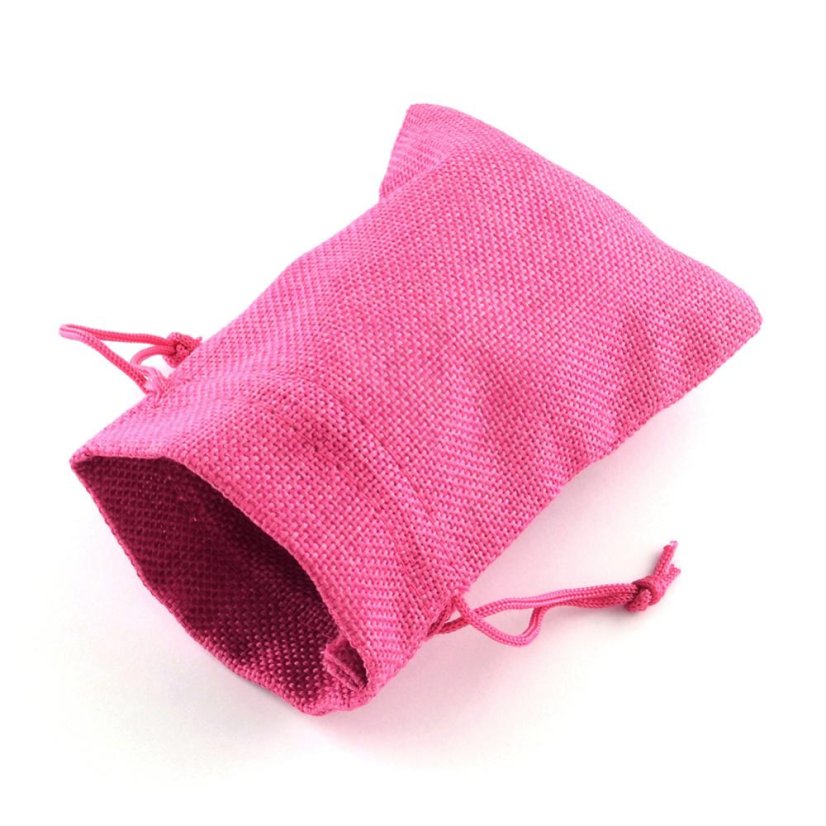 Vrecúško z vrecoviny v ružovej farbe - 9x7 cm