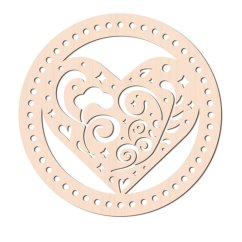 Drevené dno košíka, srdce, 200x6 mm