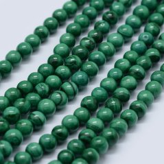 Přírodní malachit - korálky, zelené, 3 mm