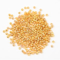 Zatláčací rokajl z mosadze, guľatý, 2x1,2 mm, zlatý