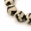 Naturachat - Tibetische Dzi Perlen, geschliffen, schwarz-weiß, 10 mm