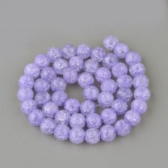 Syntetický praskaný křišťál - korálky, fialové, 8 mm