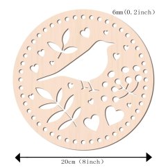 Fa alap kosárhoz, madár, 200x6 mm