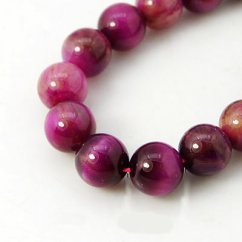 Přírodní tygří oko - korálky, purpurové, 4 mm