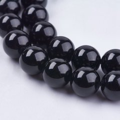 Prírodný čierny turmalín - korálky 8 mm