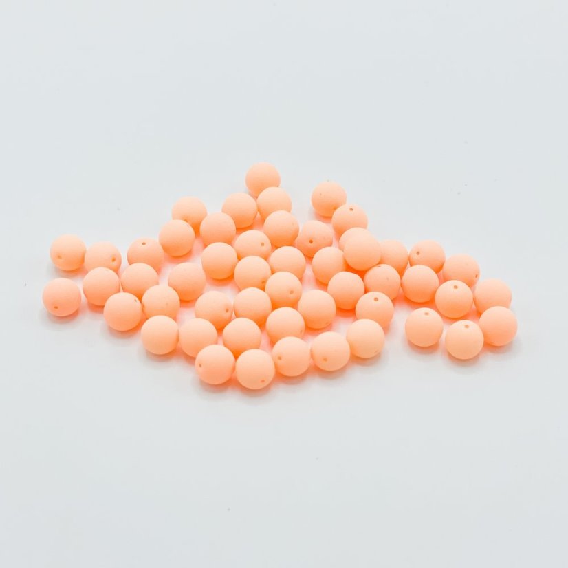 Mačkané korálky bondeli orange, 6 mm