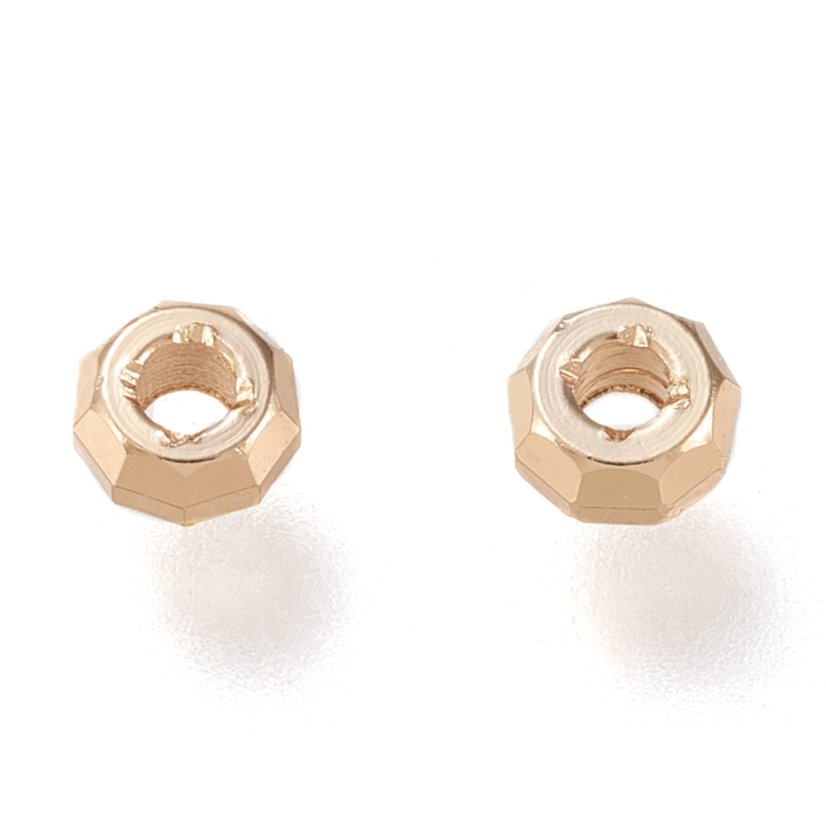 Mosadzný oddeľovač, donutok brúsený, zlatý, 3,5x2 mm