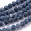 Naturchalcedon (Drachenachat) - Perlen, Eis, dunkelblau, 8 mm