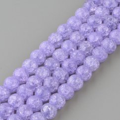 Szintetikus repedt kristály - gyöngyök, lila, 6 mm