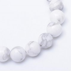 Természetes howlit - gyöngyök, fehér 10 mm