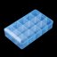 Plastový organizér na korálky - nastaviteľný 15 oddelení, modrý, 27.5x16.5x5.7cm