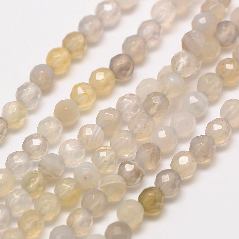 Botswana Naturachat - transparente gelbe Perlen, geschliffen, 3 mm