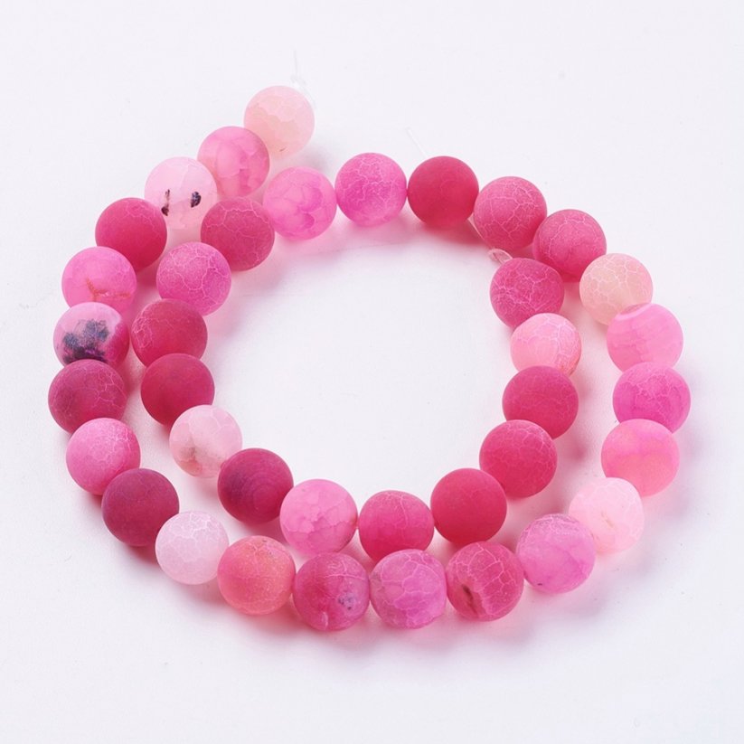 Naturachat - Perlen, Eis, rosa, 10 mm
