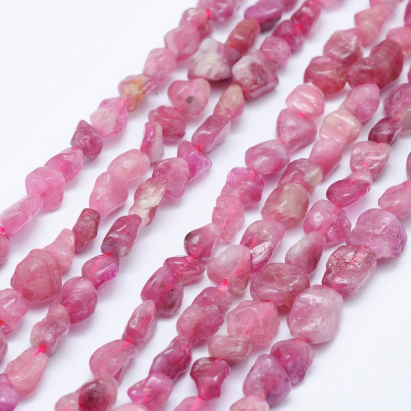 Přírodní turmalín - nugetky, růžové, 5-11x5-7 mm