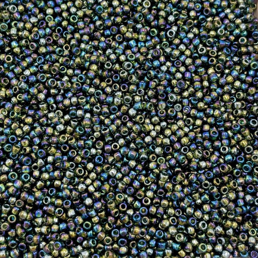 TOHO Round, 8/0, 180, Transparent-Rainbow Olivine, rokajlové korálky