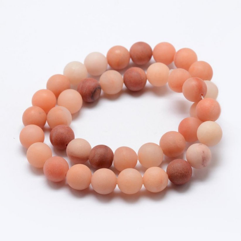 Natürlicher Aventurin - Perlen, orange, matt, 8 mm