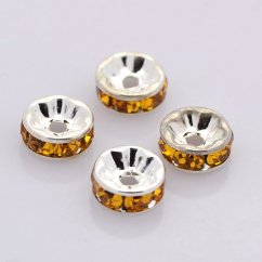 Strassz kerek kövekkel - sárga 6x3mm
