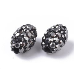 Polymérový oddeľovač srdca s kubickými zirkónmi,čierný, 8x10 mm