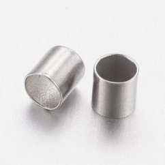Mosazný zamačkávací rokajl, trubička, 2x2x0,15 mm, platinový