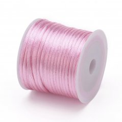 Satinschnur aus Nylon, 30 m, Breite 1 mm, rosa