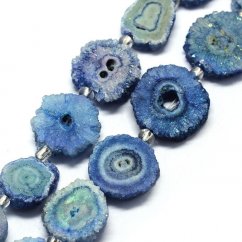 Druse aus Naturkristall, Nuggets 14~22x13~20 mm, dunkelblau