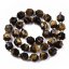 Természetes tigrisszem - gyöngyök, fekete-barna, dupla tű, 10x9,5mm