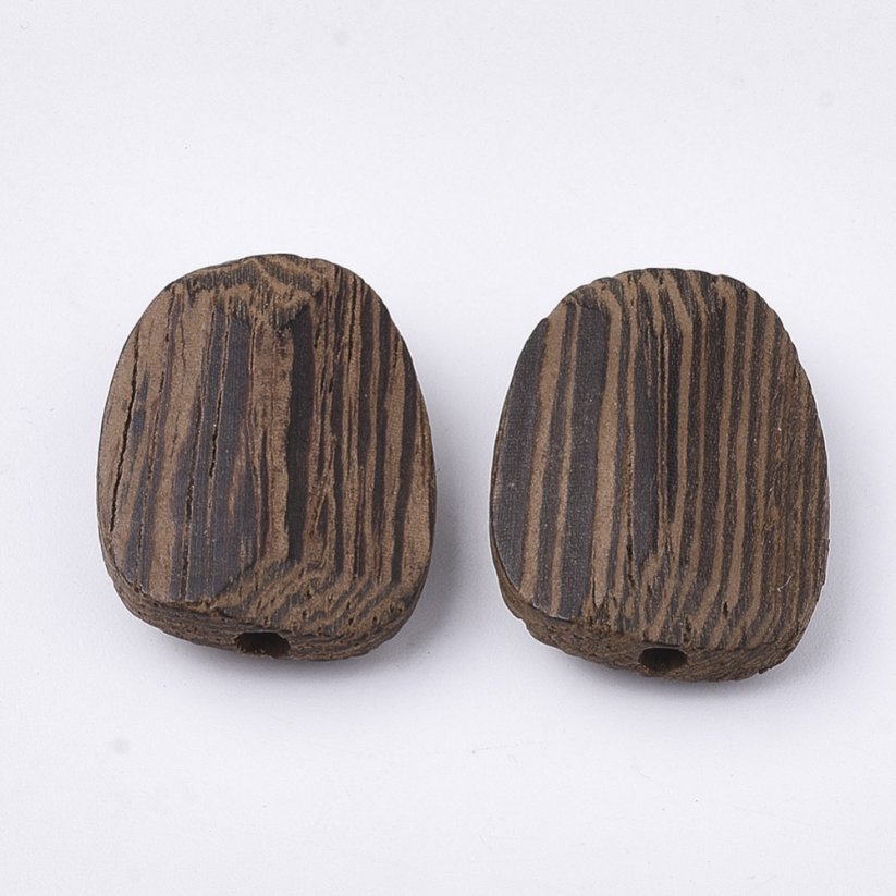 Dřevěné korálky  25~28x19,5x6,5mm, oválky
